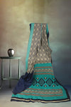 Teal Mosaic Modal Saree