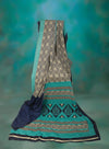 Teal Mosaic Modal Saree