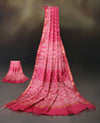 Rani Pink Hand Block Print Cotton Saree
