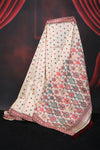 Ivory Paisley Cotton Silk Saree