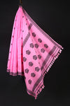Handwoven Assamese cotton saree with traditional motifs