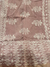 Taupe Brown Chanderi Silk Saree