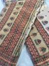 Cream Multicolor Woven Silk Saree