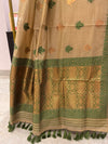 Sandstone Beige & Sage Green Silk Saree