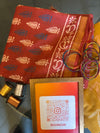 Rust Red Leaf Motif Saree