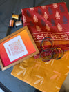 Rust Red Leaf Motif Saree