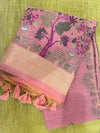 Blush Pink Swan Garden Saree