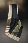 Midnight Black Woven Saree