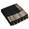 Midnight Black Woven Saree