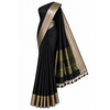 Midnight Black Woven Saree