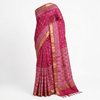 Rani Pink Hand Block Print Cotton Saree