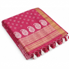 Rani Pink Hand Block Print Cotton Saree