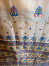 Ivory Pat Weave Cotton Mix Saree