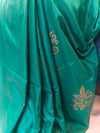 Teal Blossom Silk Saree
